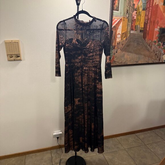 Ted Baker UK Size 3 (US 8) black/copper/gold holiday/fancy dress - Picture 1 of 4